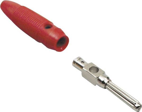 TRU COMPONENTS Büschelstecker Stecker, gerade Stift-Ø: 4 mm Rot 1 St.