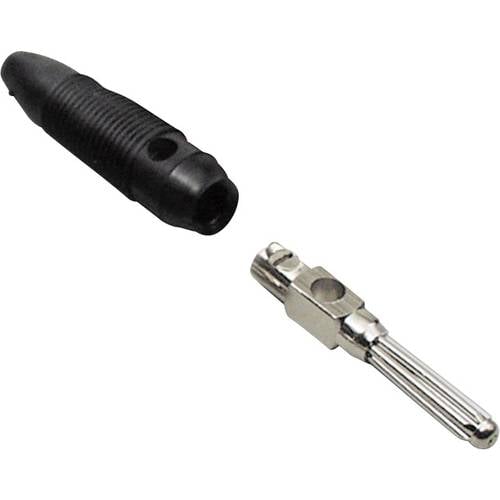 TRU COMPONENTS Büschelstecker Stecker, gerade Stift-Ø: 4 mm Schwarz 1 St.