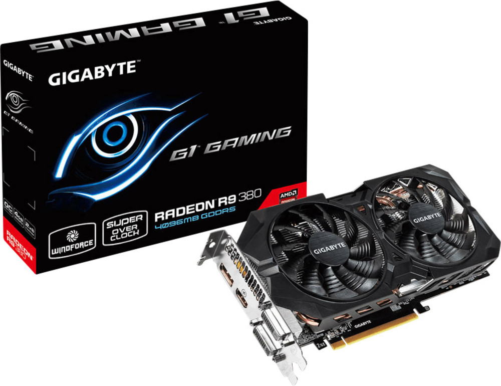 Gigabyte Grafikkarte AMD Radeon R9 380 Windforce Overclocked 4 GB GDDR5RAM PCIe x16 DVI, HDMI