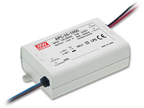 MEAN WELL APC-25-500 LED-Treiber Konstantstrom 25.2 W 0.5 A 15 - 50 V/DC nicht dimmbar, Überlastschutz 1 St.