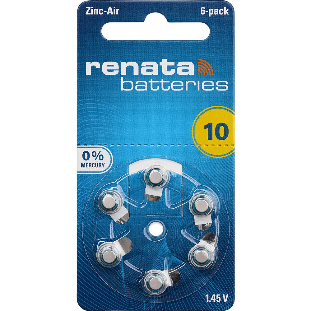 Renata PR70 batterij voor hoortoestellen Knoopcel Zink-lucht 105 mAh 1.4 V 6 stuks