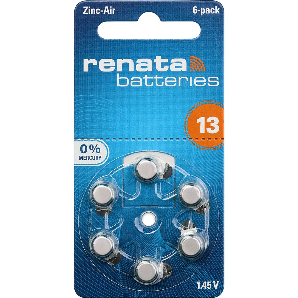 Renata PR48 batterijen voor hoortoestellen Knoopcel Zink-lucht 305 mAh 1.4 V 6 stuks