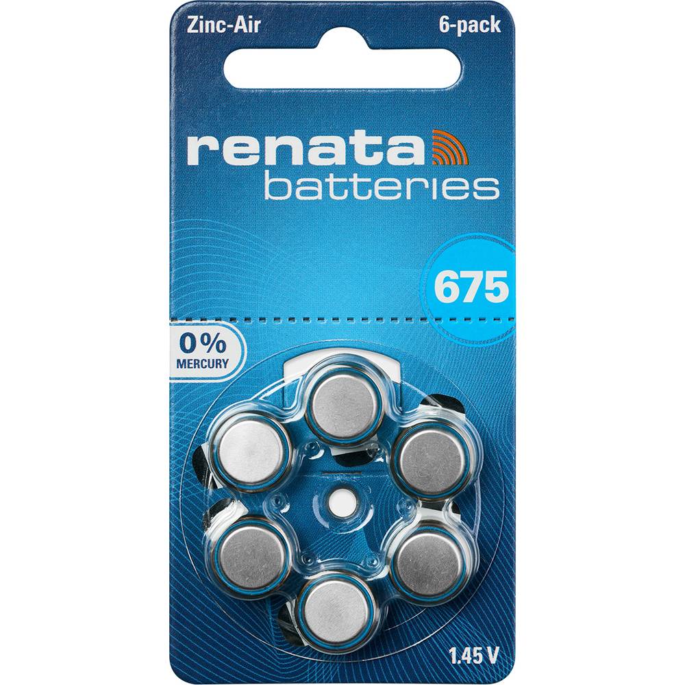 Renata PR44 batterijen voor hoortoestellen Knoopcel Zink-lucht 660 mAh 1.4 V 6 stuks