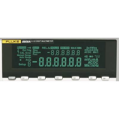 Elektronisches Multimeter-Display zeigt 'Remote', Spannung, Widerstand und Frequenzoptionen, mit mehreren Funktionstasten unten.