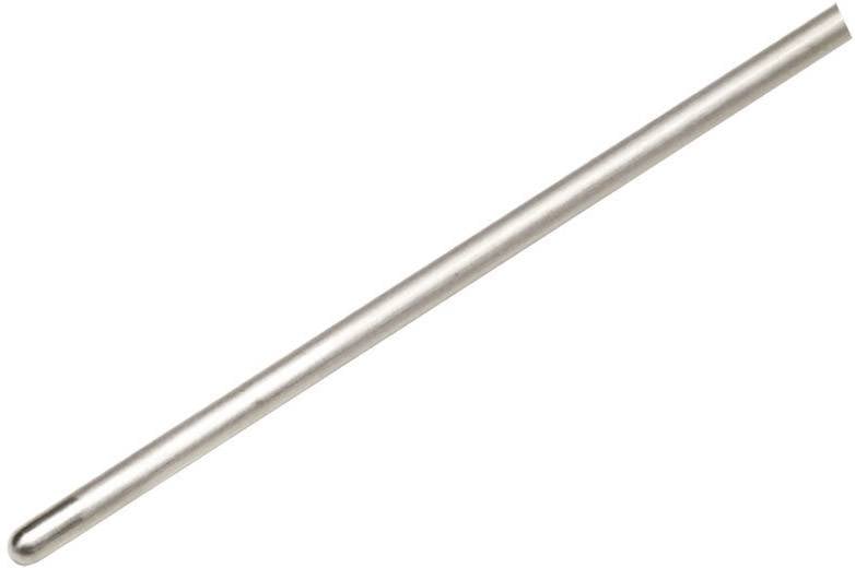 Metallstab aus Edelstahl in zylindrischer Form, liegend in einem Winkel. Glatte Oberfläche ohne sichtbare Beschriftung oder Struktur.