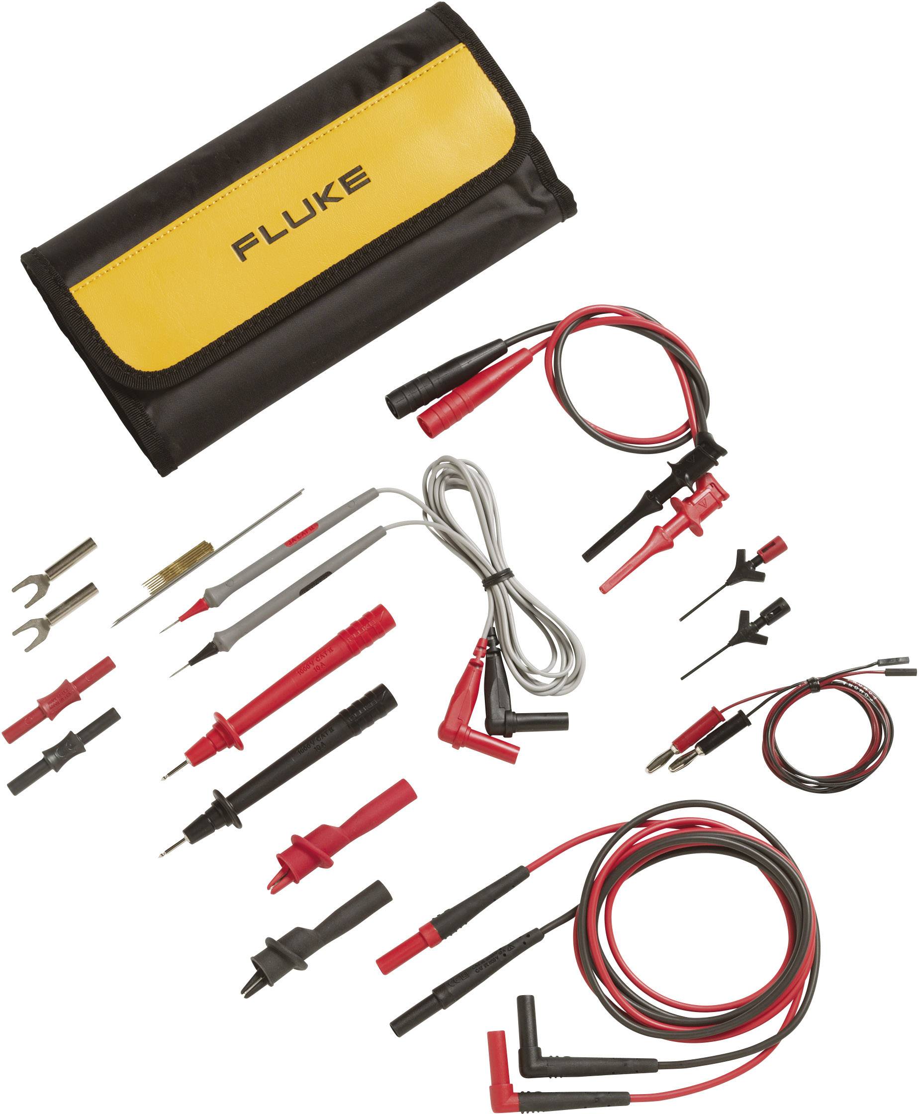 FLUKE Sicherheits-Messleitungs-Set [ Lamellenstecker 4 mm, Prüfspitze - Lamellenstecker 4 mm] Rot, S