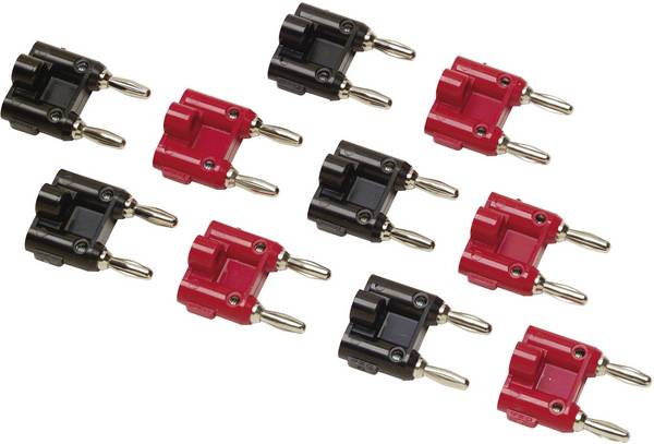 Fluke BP980 Messadapter Buchse 4 mm, Schraubklemmen - Bananenstecker 4 mm stapelbar Rot, Schwarz