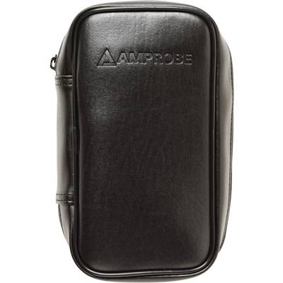 Eine schwarze, rechteckige Ledertasche mit dem Aufdruck 'AMPROBE' auf der Vorderseite.