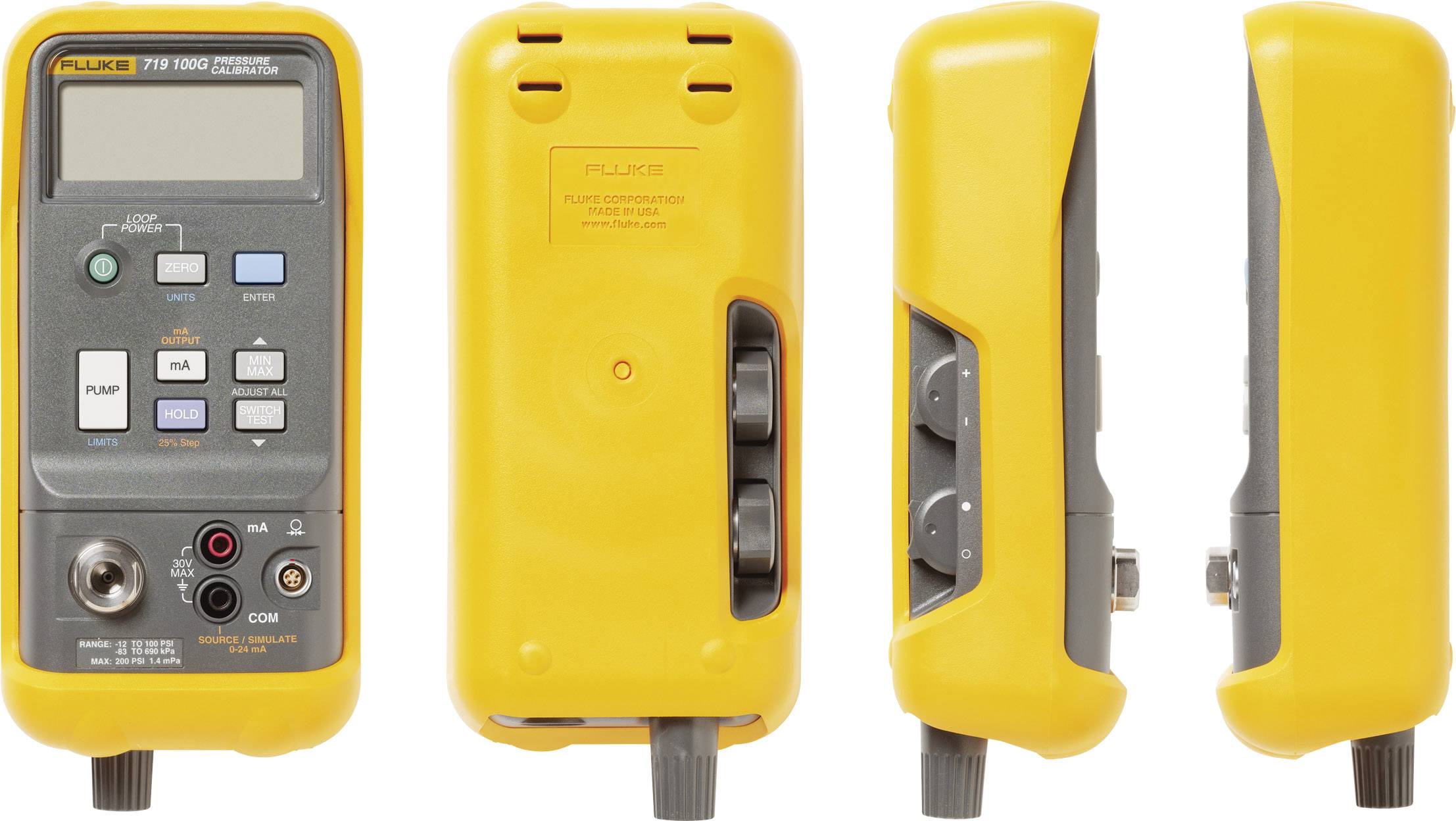Fluke 719 30G Kalibrator kalibriert (ISO) Druck, Strom 2.4 bar