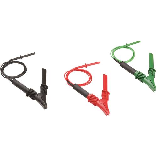 Fluke TLK1550-RTLC Sicherheits-Messleitungs-Set Krokoklemmen Lamellenstecker 4 mm Rot, Schwarz, Grün 1 St.