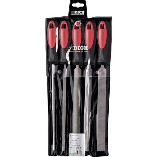 Dick 1314202-2K Werkstattfeilen-Satz 5tlg. mit 2K-Griff Hieb-Länge 200 mm 1 Set