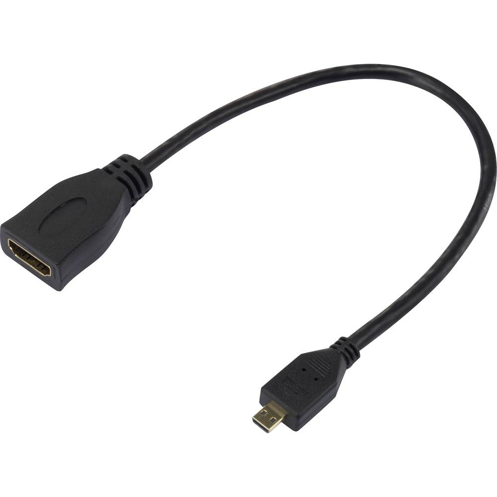 Raspberry Pi® HDMI-adapter Raspberry Pi [1x HDMI-stekker D micro 1x HDMI-bus] 23.5 cm Zwart