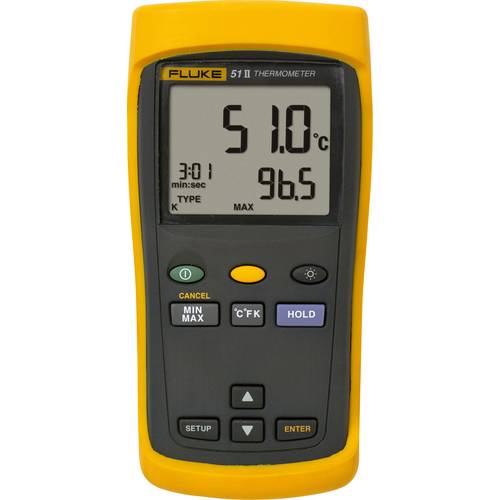 Thumbnail - Fluke 51 II Temperatur-Messgerät kalibriert (DAkkS-akkreditiertes Labor) -250 - +1372 °C Fühler-Typ J, K, T, E