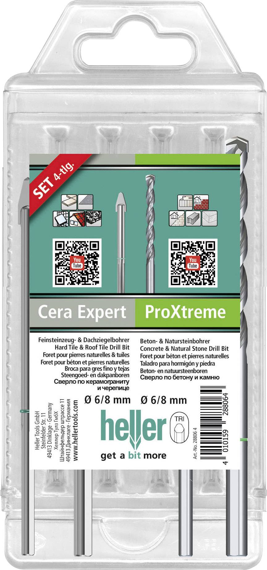 HELLER Cera Expert + ProXtreme 28813 2 Hartmetall Dachziegelbohrer 4teilig Dreikantschaft 1 Set