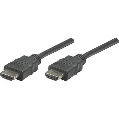 Manhattan HDMI Anschlusskabel HDMI-A Stecker, HDMI-A Stecker 1.00 m Schwarz 308816 High Speed-HDMI HDMI-Kabel