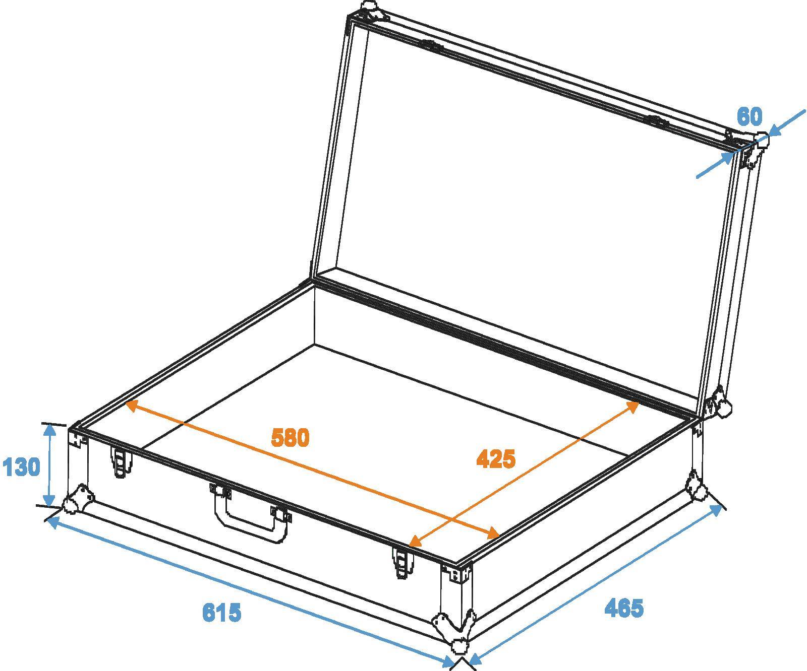 Roadinger UK-Case FOAM 30126217 Case (L x B x H) 465 x 615 x 190 mm-2