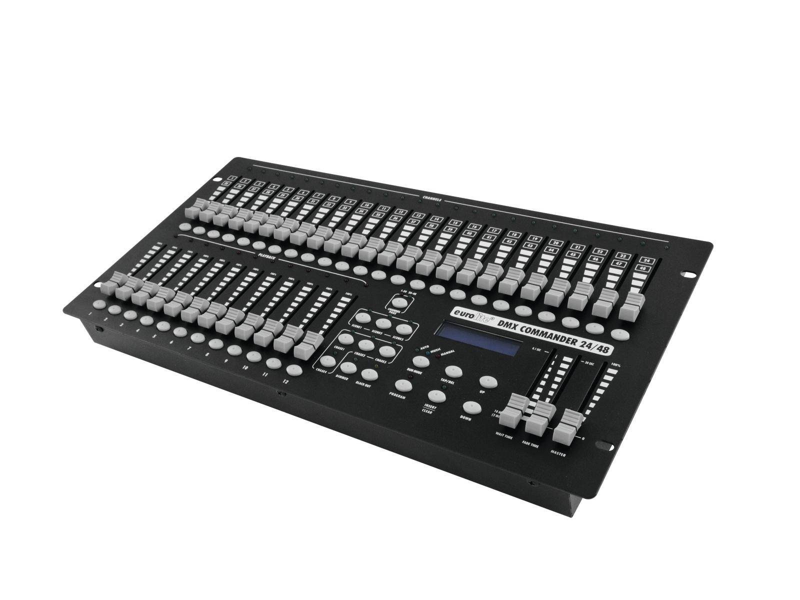Eurolite DMX Commander 24/48 Controller DMX Controller 48-Kanal 19 Zoll-Bauform, Musiksteuerung