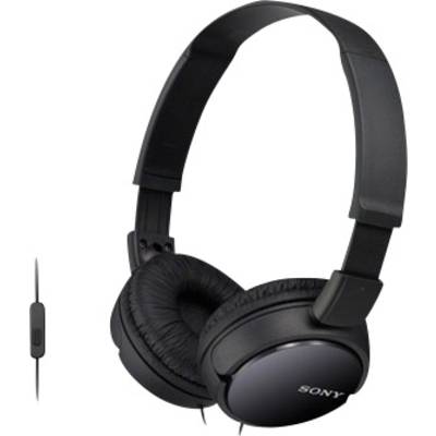 Schwarze Over-Ear-Kopfhörer mit Kabel und integriertem Mikrofon auf der Seite, geeignet für Musik und Anrufe.