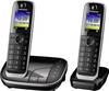 Panasonic KX-TGJ322GB Schnurloses Telefon analog Anrufbeantworter, Freisprechen, Headsetanschluss Schwarz