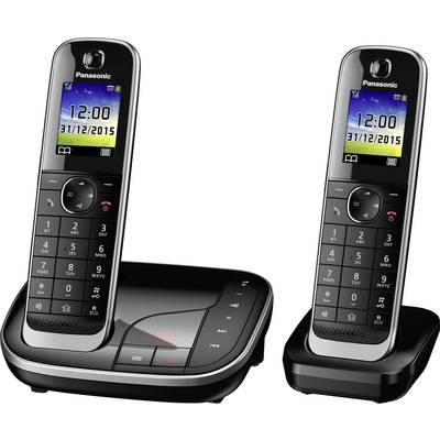Panasonic KX-TGJ322GB  Schnurloses Telefon analog  Anrufbeantworter, Freisprechen, Headsetanschluss Schwarz