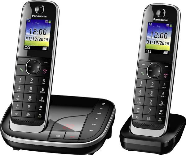 Panasonic KX-TGJ322GB  Schnurloses Telefon analog  Anrufbeantworter, Freisprechen, Headsetanschluss Schwarz