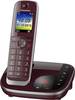 Panasonic KX-TGJ322GR Schnurloses Telefon analog Anrufbeantworter, Freisprechen, Headsetanschluss Rot