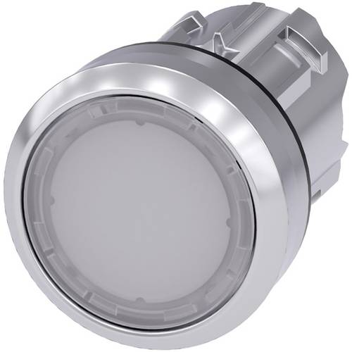 Thumbnail - Siemens 3SU10510AB600AA0 3SU1051-0AB60-0AA0 Leuchtdrucktaster Betätiger flach, Frontring Metall, Hochglanz Weiß 1 St.