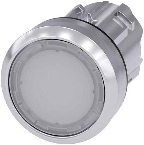 Siemens 3SU10510AB600AA0 3SU1051-0AB60-0AA0 Leuchtdrucktaster Betätiger flach, Frontring Metall, Hochglanz Weiß 1 St.