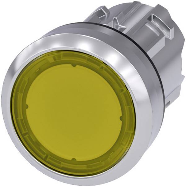 Siemens 3SU10510AB300AA0 3SU1051-0AB30-0AA0 Leuchtdrucktaster Betätiger flach, Frontring Metall, Hochglanz Knopf Gelb 1 St. Piece