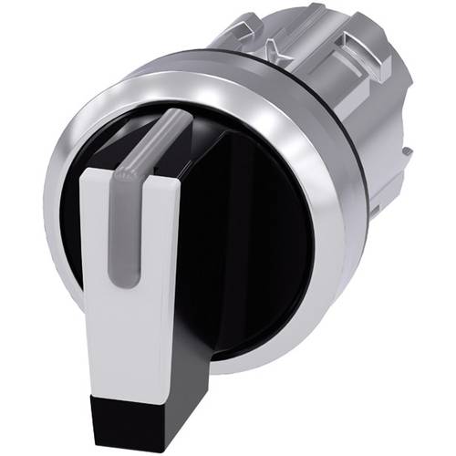 Thumbnail - Siemens 3SU10522BL600AA0 3SU1052-2BL60-0AA0 Knebelschalter Frontring Metall, Hochglanz Schwarz, Weiß 2 x 45 ° 1 St.
