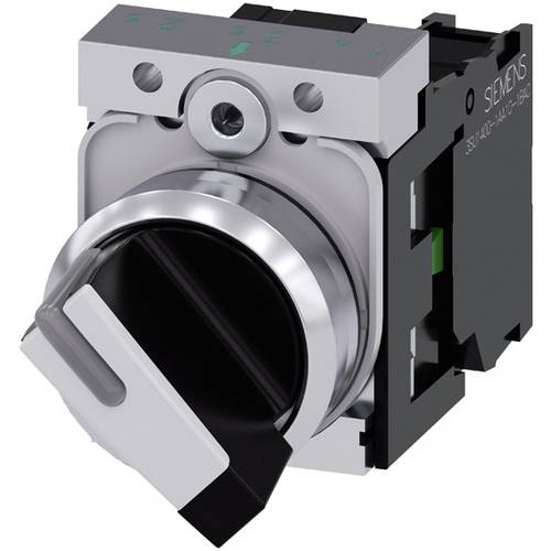 Thumbnail - Siemens 3SU11502BF601BA0 3SU1150-2BF60-1BA0 Drehschalter Frontring Metall, Hochglanz Schwarz, Weiß 1 x 90 ° 1 St.
