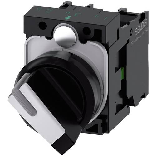 Thumbnail - Siemens 3SU11002BF601MA0 3SU1100-2BF60-1MA0 Knebelschalter Frontring Kunststoff Schwarz, Weiß 1 x 90 ° 1 St.