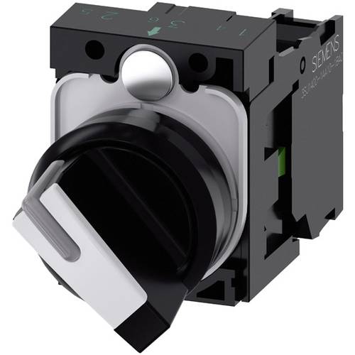 Thumbnail - Siemens 3SU11002BF601BA0 3SU1100-2BF60-1BA0 Knebelschalter Frontring Kunststoff Schwarz, Weiß 1 x 90 ° 1 St.