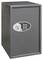 Grauer Tresor mit elektronischem Zahlenschloss auf der Vorderseite.