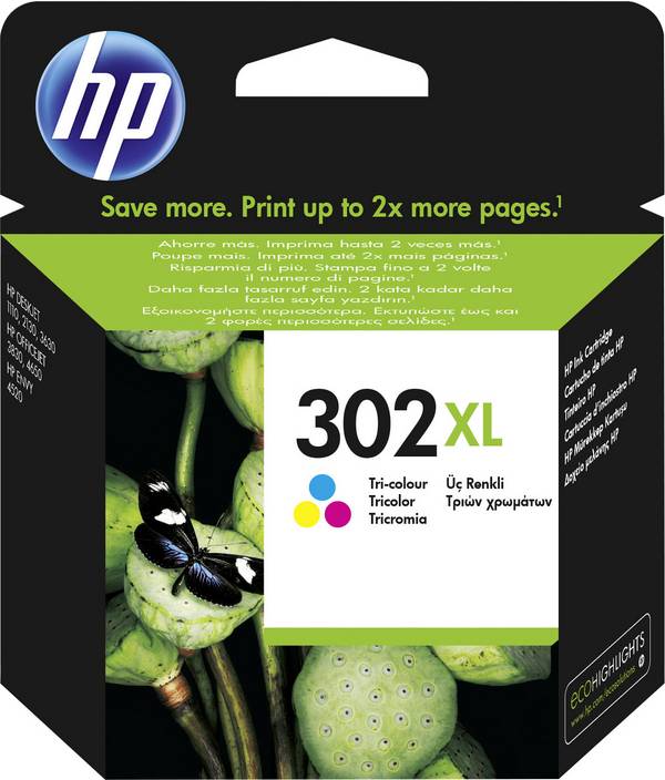 HP 302XL Druckerpatrone  Original Cyan, Magenta, Gelb F6U67AE Tinte