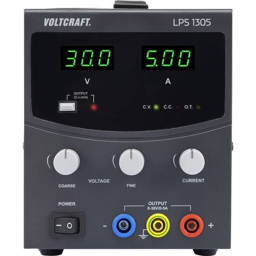 Thumbnail - VOLTCRAFT LPS1305 Labornetzgerät, einstellbar kalibriert (ISO) 0 - 30 V/DC 0 - 5 A 150 W Anzahl Ausgänge 1 x