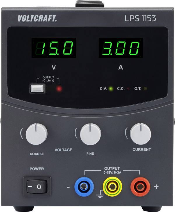 VOLTCRAFT LPS1153 Labornetzgerät, einstellbar 0 - 15 V/DC 0 - 3 A 45 W Anzahl Ausgänge 1 x