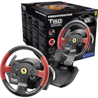 Thrustmaster T150 Ferrari Wheel Force Feedback Lenkrad USB 2.0 PC, PlayStation 3, PlayStation 4 Schwarz, Rot inkl. Pedal