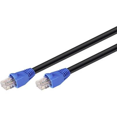Goobay 94397 CAT 6 Netzwerkkabel Outdoor CCA RJ45 Stecker Ethernet PE Mantel LAN Kabel U/UTP Internetkabel Schwarz 75m