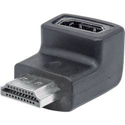 Image of HDMI Adapter 90° nach oben gewinkelt [1x HDMI-Stecker - 1x HDMI-Buchse] Schwarz vergoldete Steckkontakte Manhattan