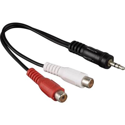 Hama 00043365  Klinke / Cinch Audio Adapter [1x Klinkenstecker 3.5 mm - 2x Cinch-Kupplung] Schwarz