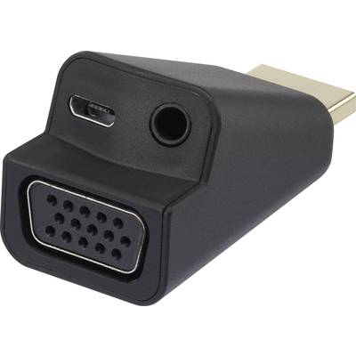 Renkforce RF-4149768 HDMI / VGA Adapter [1x HDMI-Stecker - 1x VGA-Buchse, Klinkenbuchse 3.5 mm] Schwarz  