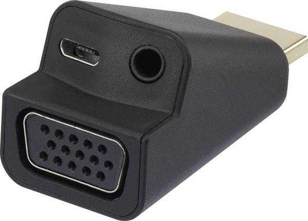 Renkforce RF-4149768 HDMI / VGA Adapter [1x HDMI-Stecker - 1x VGA-Buchse, Klinkenbuchse 3.5 mm] Schwarz