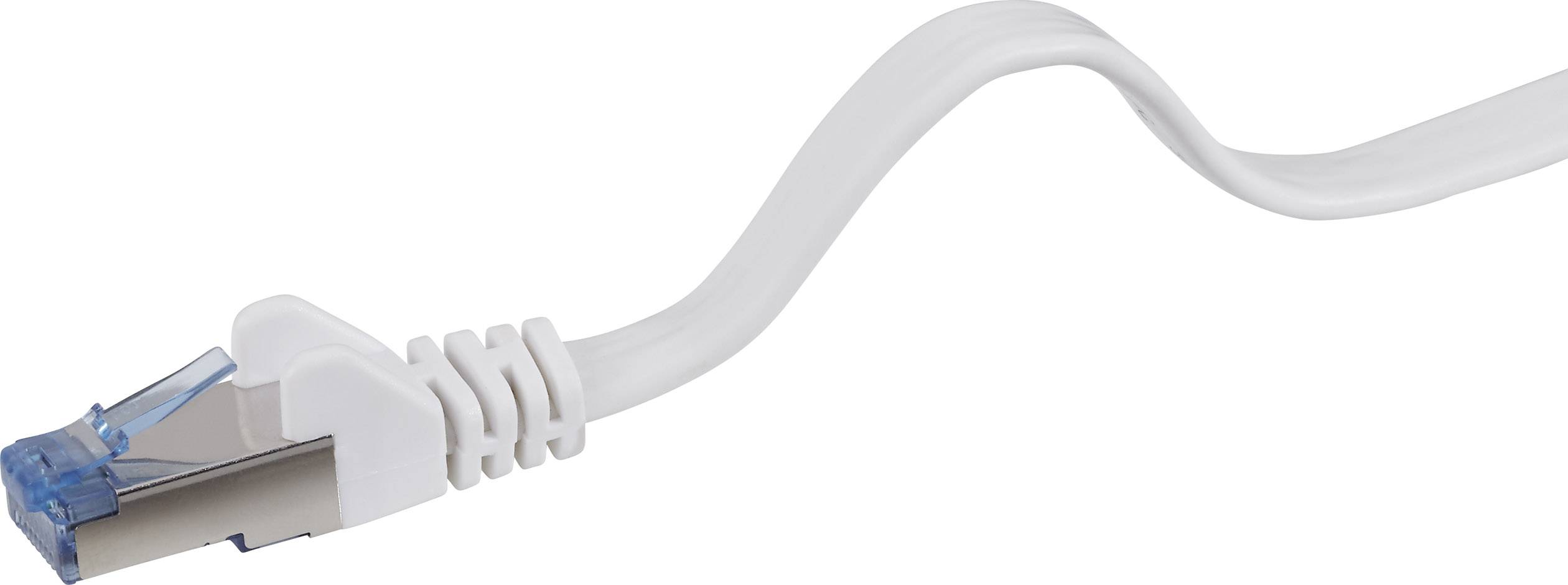 CONRAD RJ45 Netzwerk Anschlusskabel CAT 6a U/FTP 15 m Grau hochflexibel, mit Rastnasenschutz, Flammw