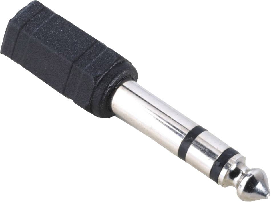 Hama 00043368 Klinke Audio Adapter [1x Klinkenstecker 6.35 mm - 1x Klinkenbuchse 3.5 mm] Schwarz-0