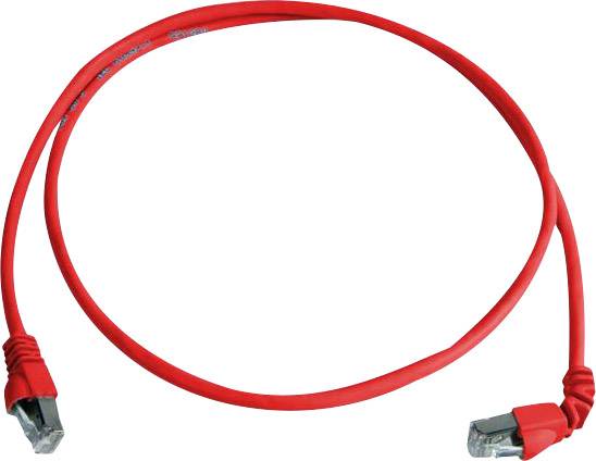 TELEGÄRTNER Patchkabel S/FTP, PiMF, Cat 6A, einseitig abgewinkelt, rot, 1,0 m