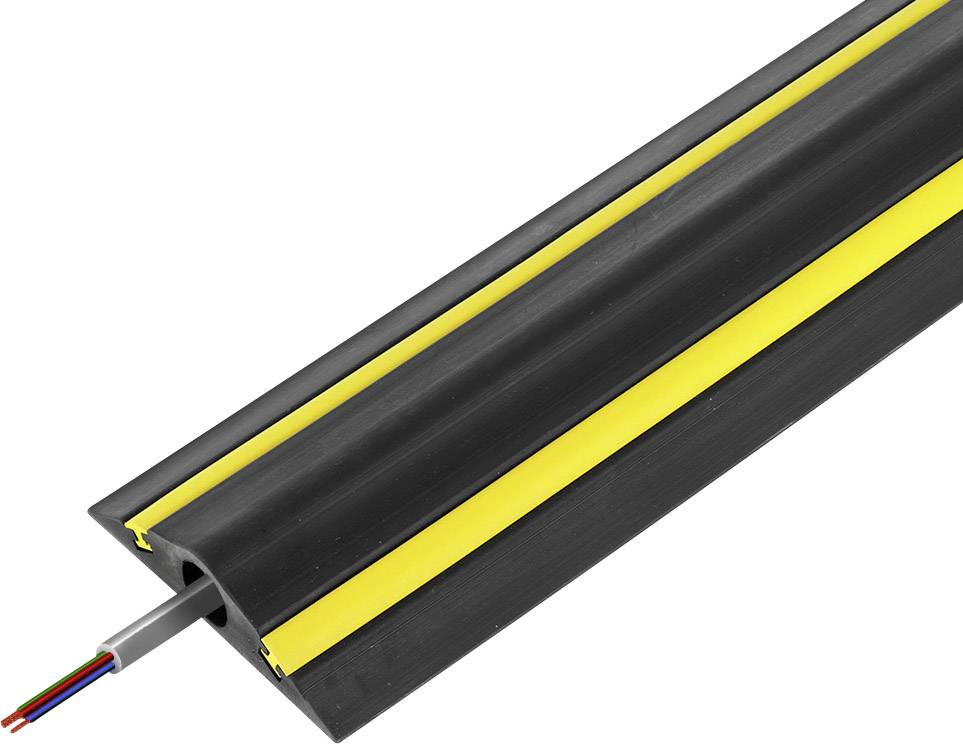 RS PRO Temporary Traffic Calming Kabelabdeckung, Innen-Ø 30 mm, 180mm x 4.5 m Gummi, Gelb, Schwarz-0