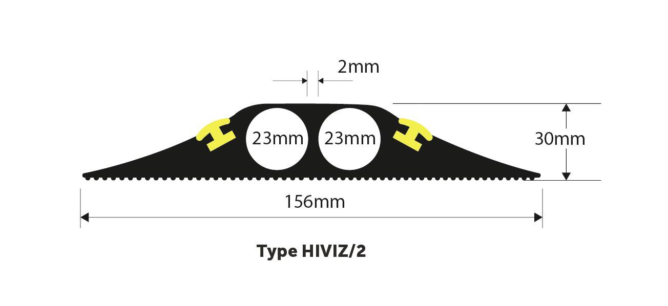 Vulcascot Kabelbrücke VUS-068 Gummi Schwarz Anzahl Kanäle: 2 4500 mm Inhalt: 1 St.-1