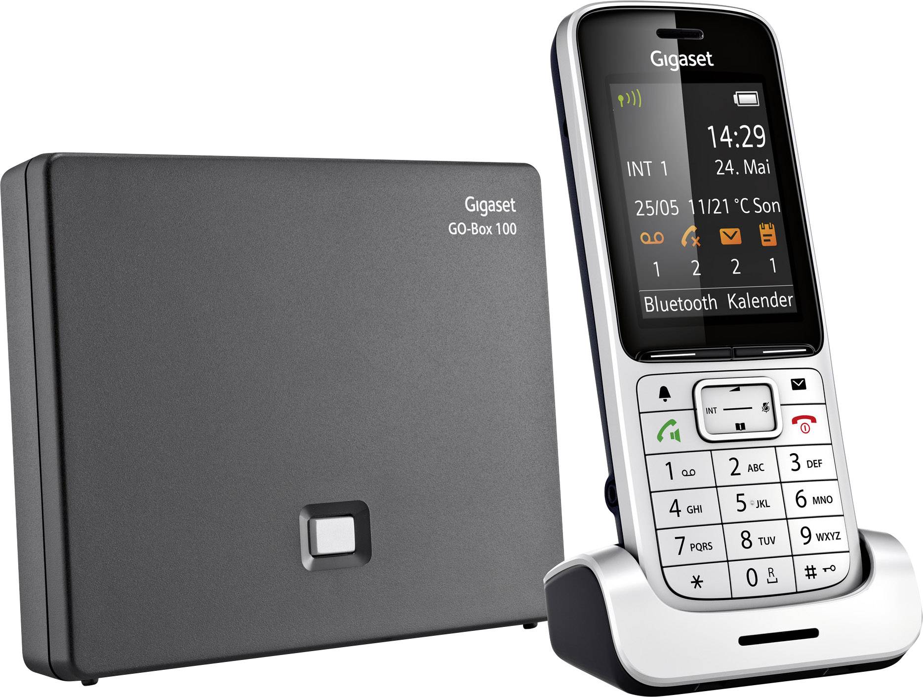 Gigaset SL450A GO Schnurloses Telefon/VoIP-Telefon DECTGAP SIP RTP 2 Leitungen Schwarz Platin-1