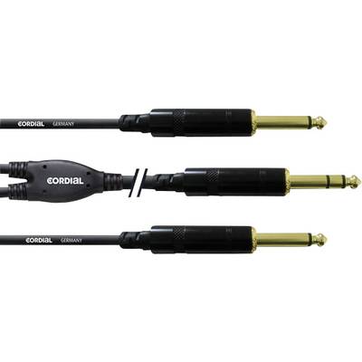 Cordial  Audio Y-Kabel [1x Klinkenstecker 6.35 mm - 2x Klinkenstecker 6.35 mm] 0.90 m Schwarz